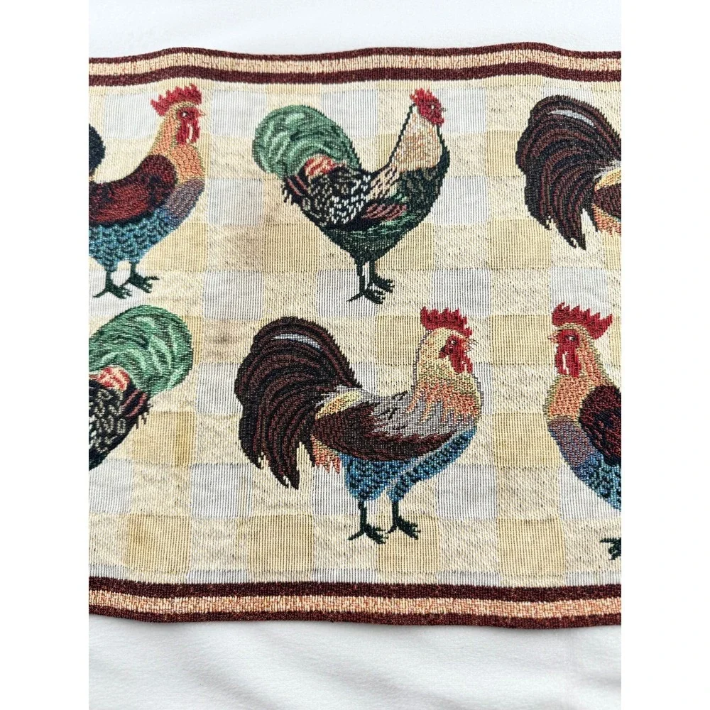 Vintage Rooster Tapestry Placemats Set of‎ 2 Farmhouse Table Mats